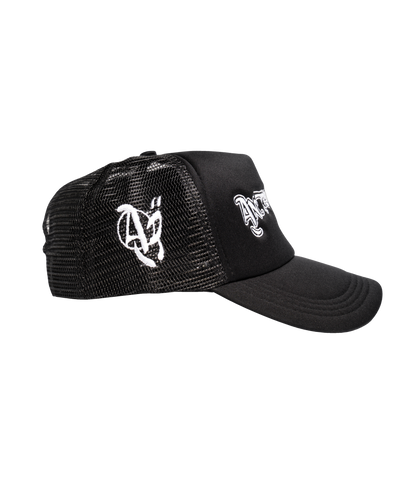 BLACK A3 TRUCKER CAP